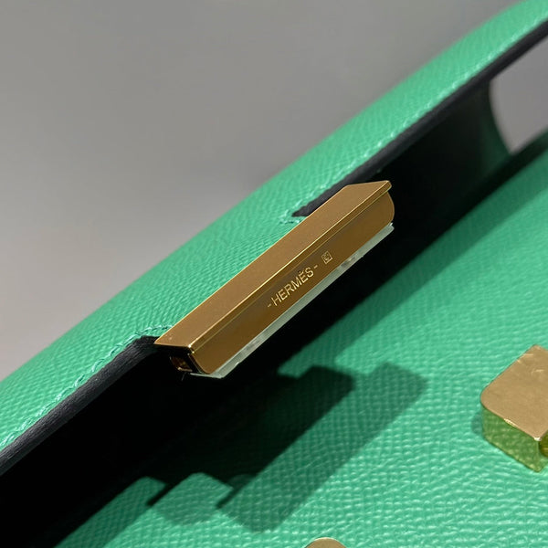 HM Constance Elan 24cm Bag Dark Green Epsom Leather Gold Hardware