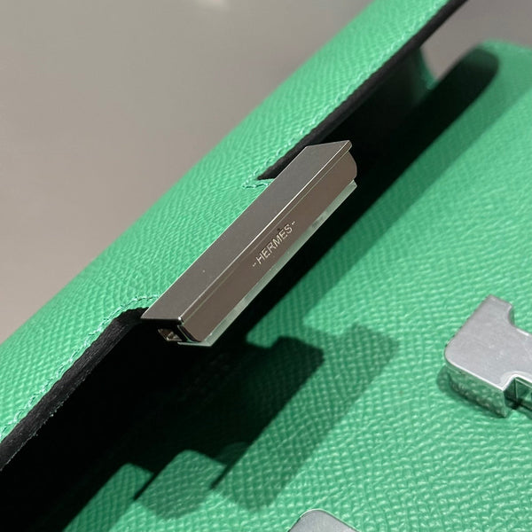 HM Constance Elan 24cm Bag Dark Green Epsom Leather Silver Hardware