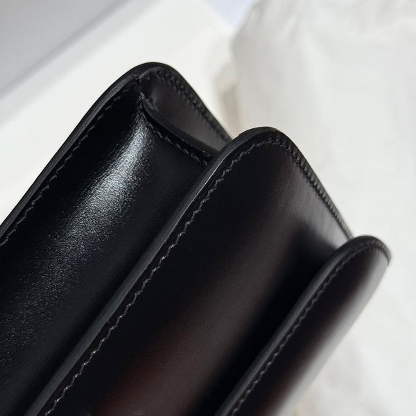 HM Constance Elan 24cm Bag Black Box Calfskin Gold Hardware