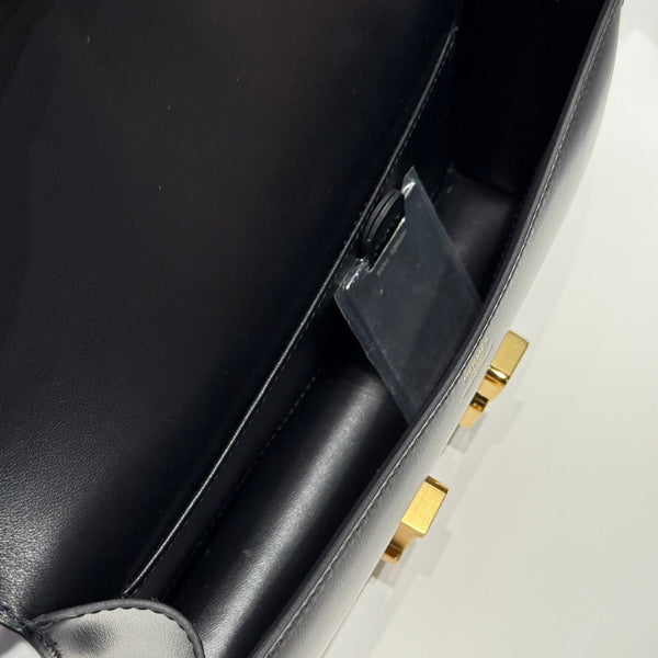 HM Constance Elan 24cm Bag Black Box Calfskin Gold Hardware