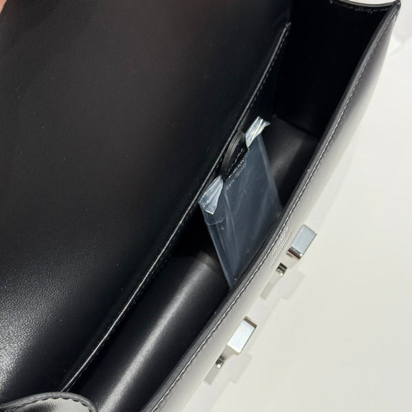 HM Constance Elan 24cm Bag Black Box Calfskin Silver Hardware