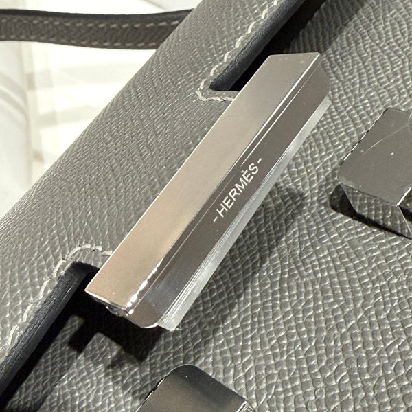 HM Constance Elan 24cm Bag Dark Grey Epsom Leather Silver Hardware