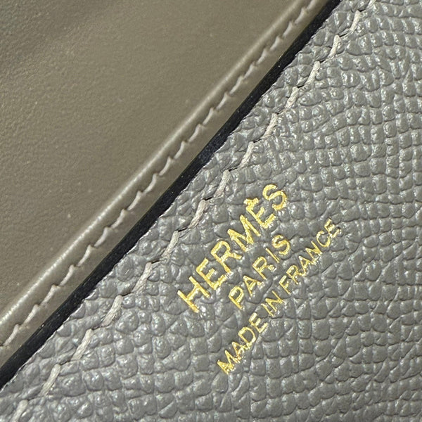 HM Constance Elan 24cm Bag Dark Grey Epsom Leather Gold Hardware