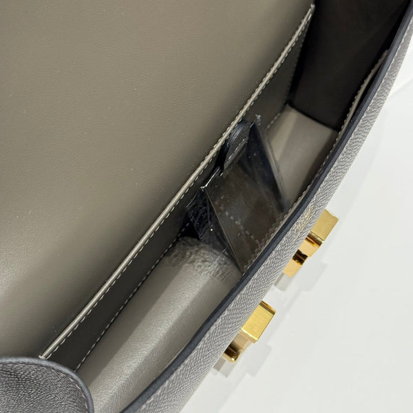 HM Constance Elan 24cm Bag Dark Grey Epsom Leather Gold Hardware