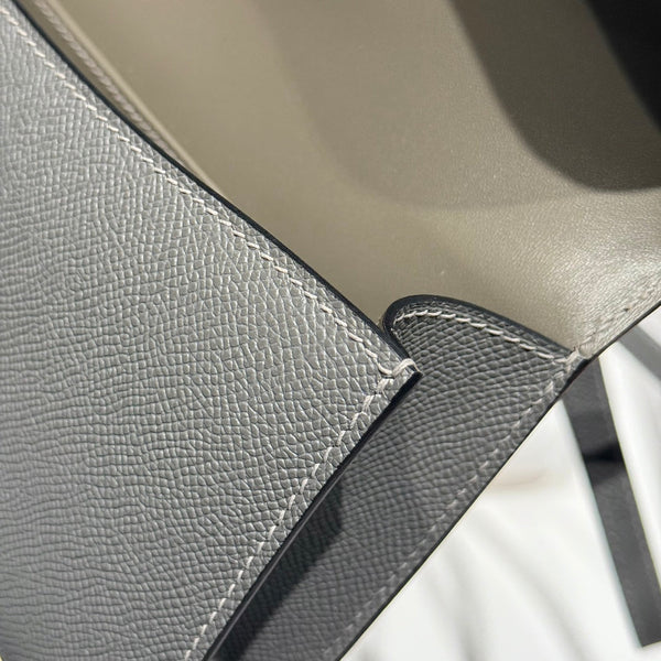 HM Constance Elan 24cm Bag Dark Grey Epsom Leather Gold Hardware