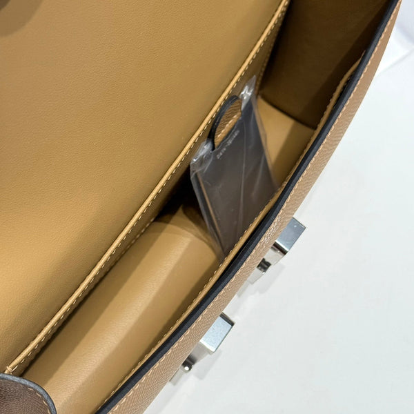 HM Constance Elan 24cm Bag Brown Epsom Leather Silver Hardware