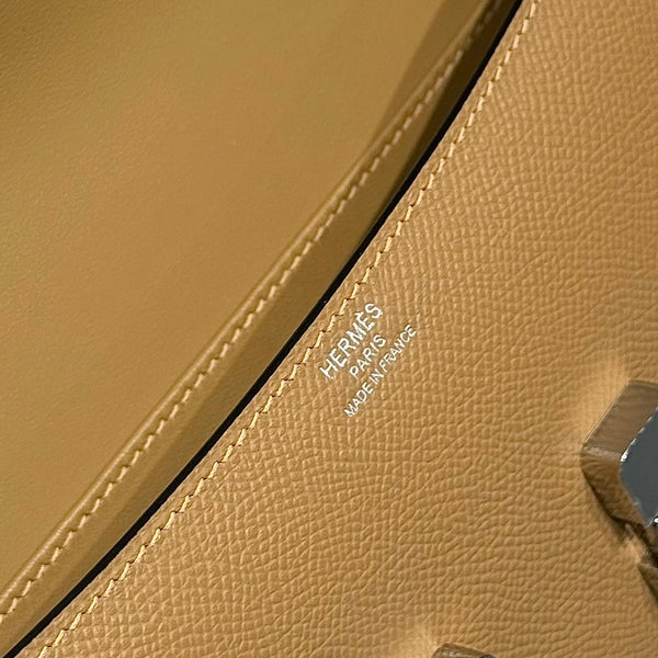 HM Constance Elan 24cm Bag Brown Epsom Leather Silver Hardware