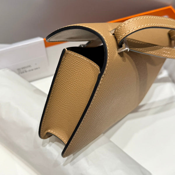 HM Constance Elan 24cm Bag Brown Epsom Leather Silver Hardware