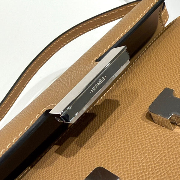 HM Constance Elan 24cm Bag Brown Epsom Leather Silver Hardware