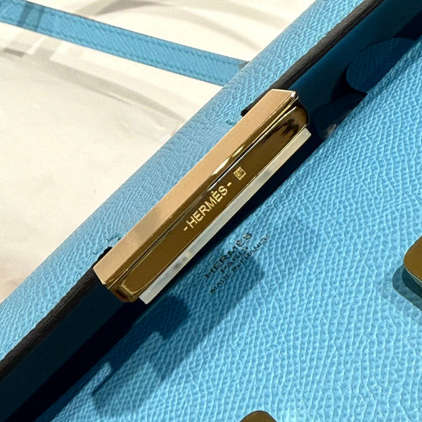 HM Constance Elan 24cm Bag Cloud Blue Epsom Leather Gold Hardware