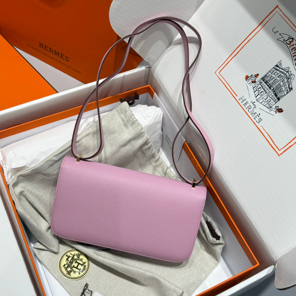 HM Constance Elan 24cm Bag Light Pink Epsom Leather Gold Hardware