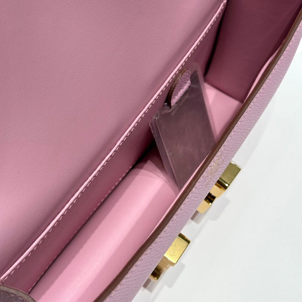 HM Constance Elan 24cm Bag Light Pink Epsom Leather Gold Hardware