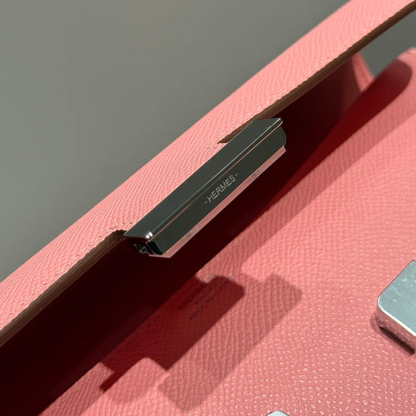 HM Constance Elan 24cm Bag Pink Epsom Leather Silver Hardware