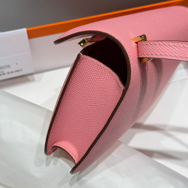 HM Constance Elan 24cm Bag Pink Epsom Leather Gold Hardware
