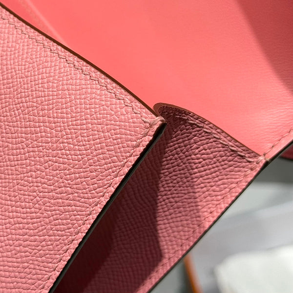 HM Constance Elan 24cm Bag Pink Epsom Leather Gold Hardware
