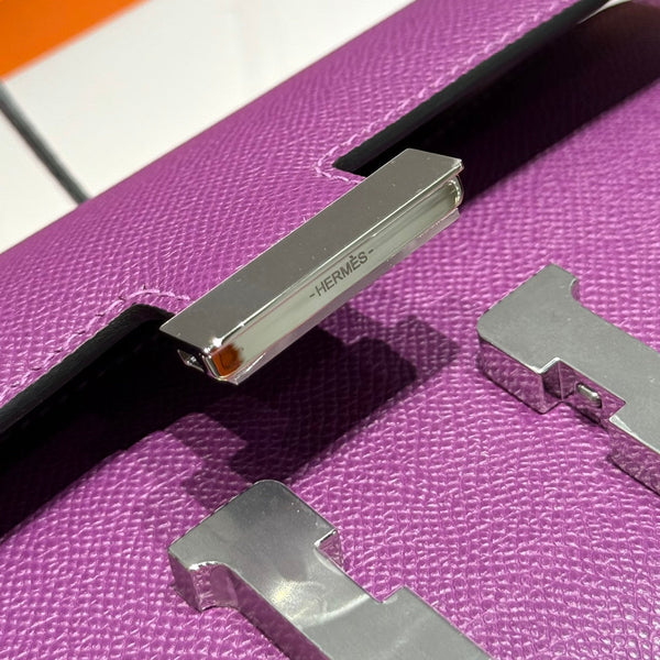 HM Constance Elan 24 Midnight Purple Epsom Silver Hardware 237345