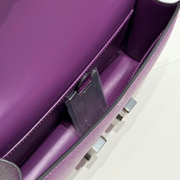 HM Constance Elan 24 Midnight Purple Epsom Silver Hardware 237345