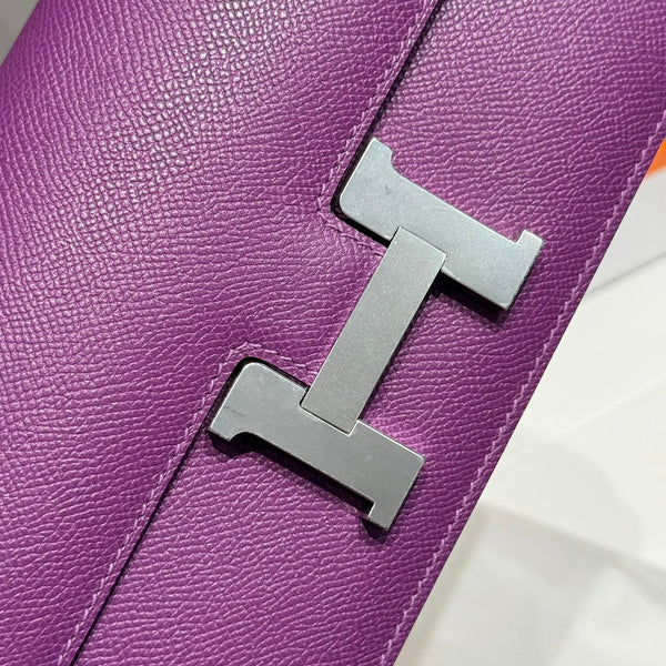 HM Constance Elan 24 Midnight Purple Epsom Silver Hardware 237345