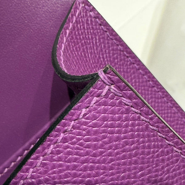 HM Constance Elan 24cm Bag Purple Epsom Leather Gold Hardware