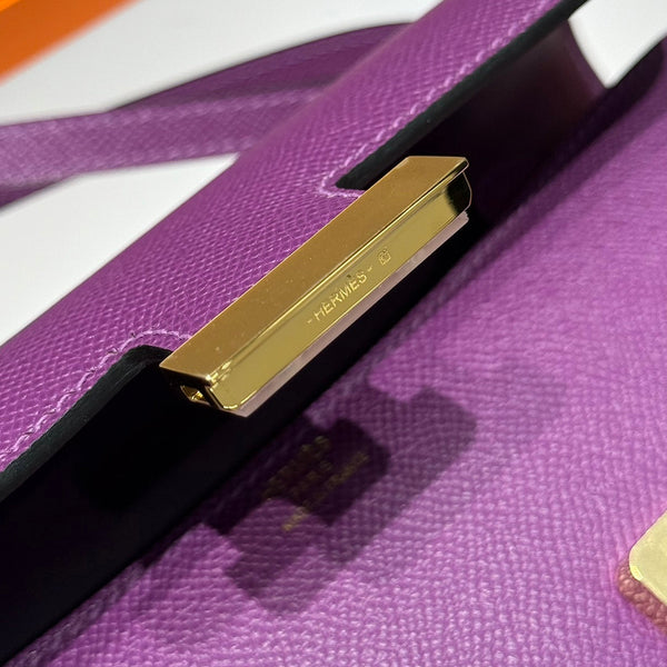 HM Constance Elan 24 Midnight Purple Epsom Gold Hardware 237344