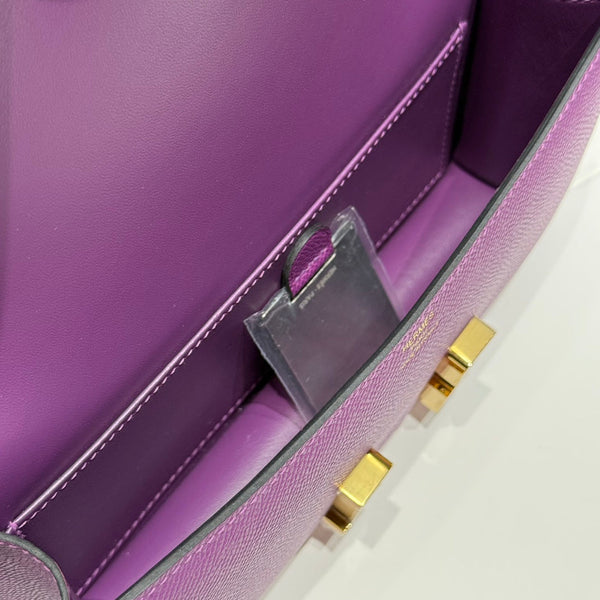 HM Constance Elan 24 Midnight Purple Epsom Gold Hardware 237344