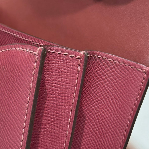 HM CONSTANCE 18 DARK RED EPSOM SILVER HARDWARE 243163