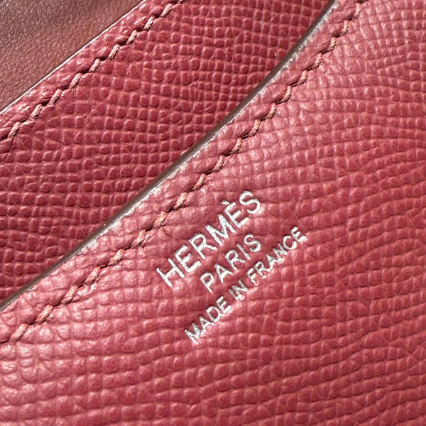 HM CONSTANCE 18 DARK RED EPSOM SILVER HARDWARE 243163