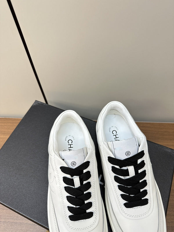 cc sneaker white black calfskin