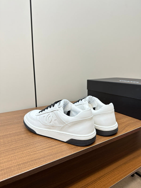 cc sneaker white black calfskin