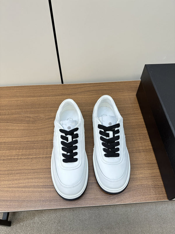 cc sneaker white black calfskin