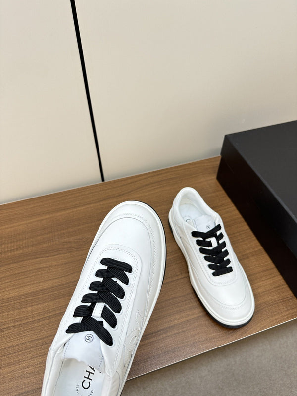 cc sneaker white black calfskin