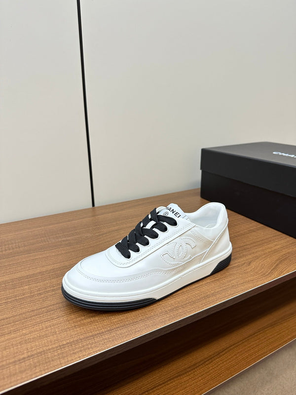 cc sneaker white black calfskin