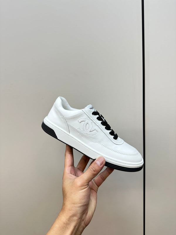 cc sneaker white black calfskin