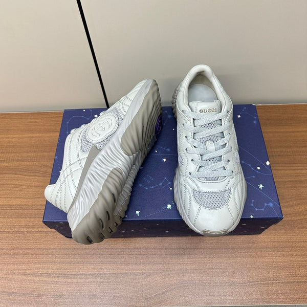 Sneakers in pelle GG Ripple Bianco Perla