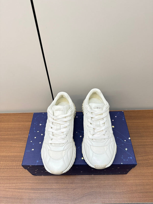 GG Ripple Leather Sneakers White