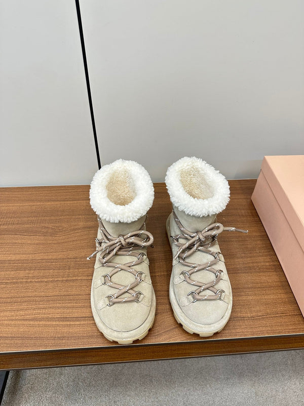 Miu Ankle Boots Khaki Suede