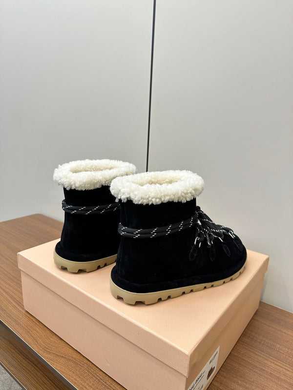 Miu Ankle Boots Black Suede