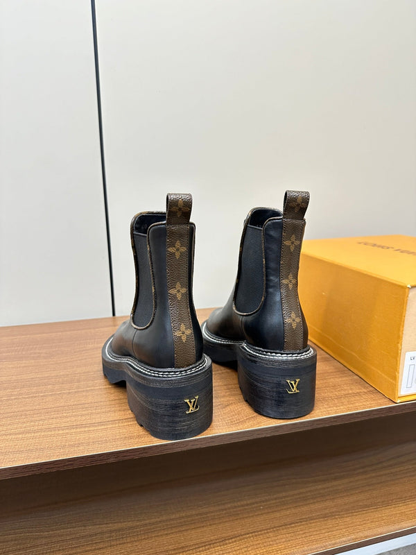 LV Beaubourg Ankle Boots Black Cowhide