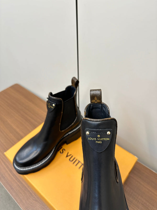 LV Beaubourg Ankle Boots Black Cowhide