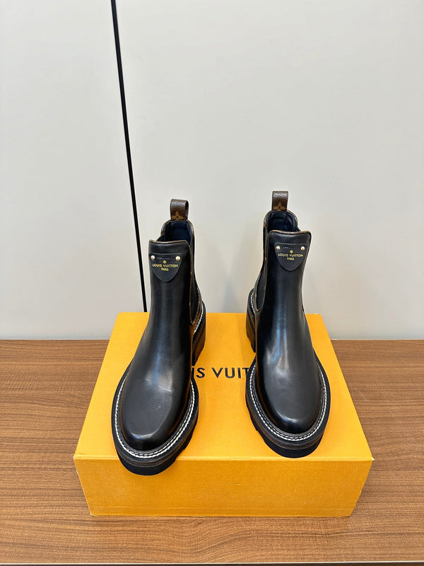 LV Beaubourg Ankle Boots Black Cowhide
