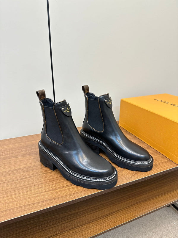 LV Beaubourg Ankle Boots Black Cowhide