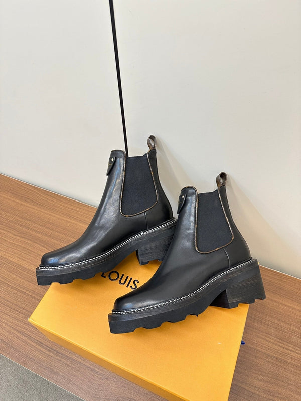 LV Beaubourg Ankle Boots Black Cowhide