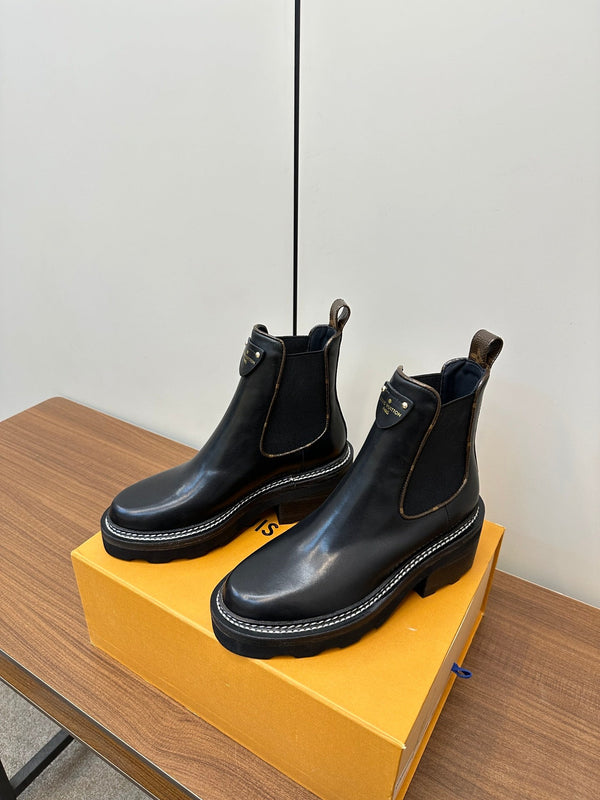 LV Beaubourg Ankle Boots Black Cowhide