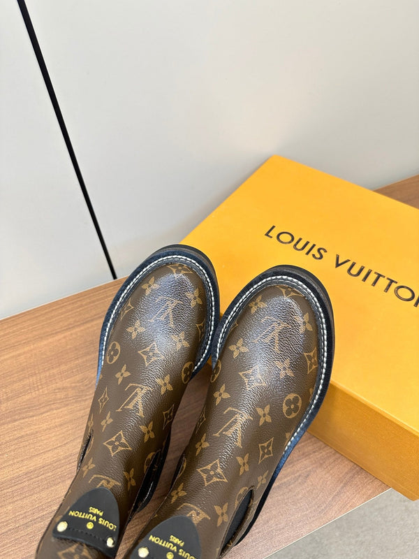LV Beaubourg Ankle Boots Dark Brown Monogram Cowhide