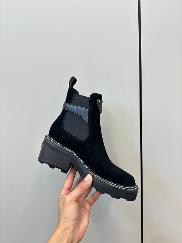 LV Beaubourg Ankle Boot Black Suede