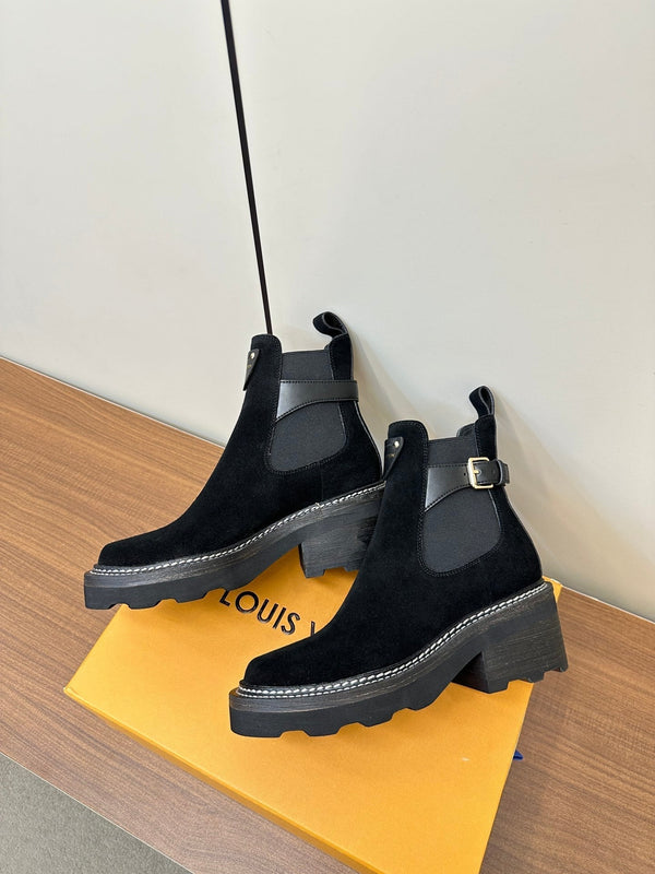 LV Beaubourg Ankle Boot Black Suede