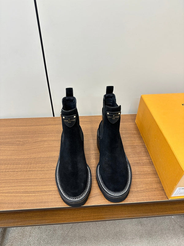 LV Beaubourg Ankle Boot Black Suede