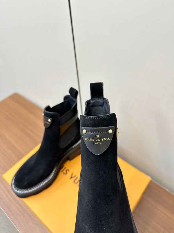LV Beaubourg Ankle Boot Black Suede