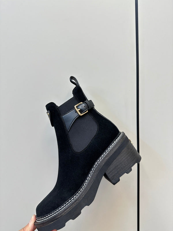 LV Beaubourg Ankle Boot Black Suede