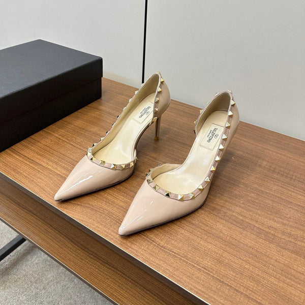 Valentino Beige Rockstud D'Orsay Pumps 95mm Pelle di vacchetta 989891